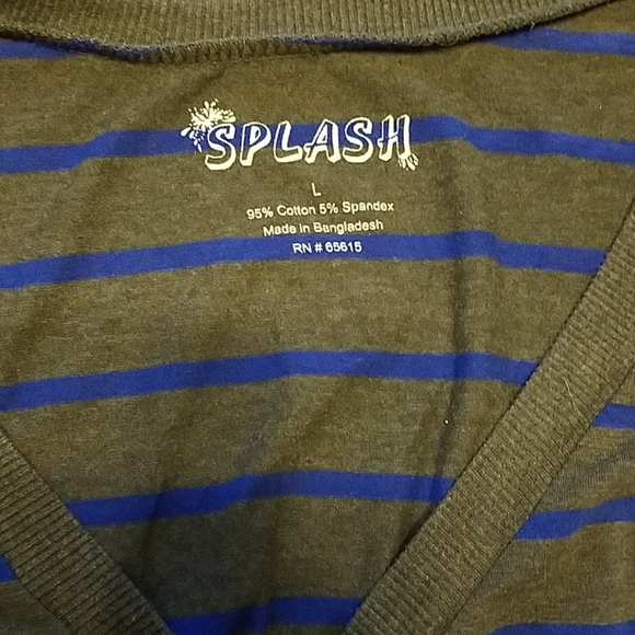 5/$30 cardigan in grey w blue stripes - Picture 2 of 3